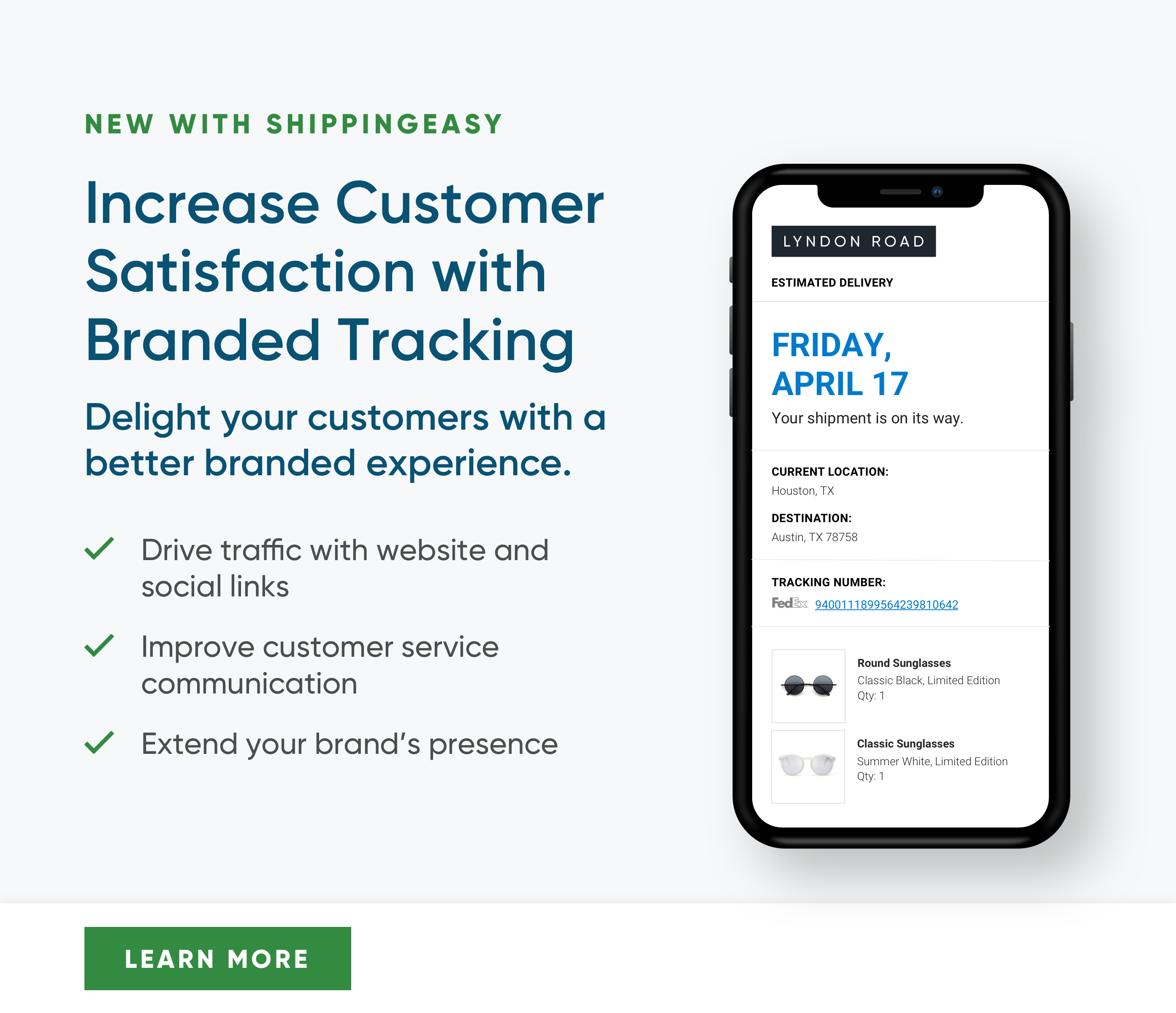 Increase Customer Satisfaction with Branded Tracking